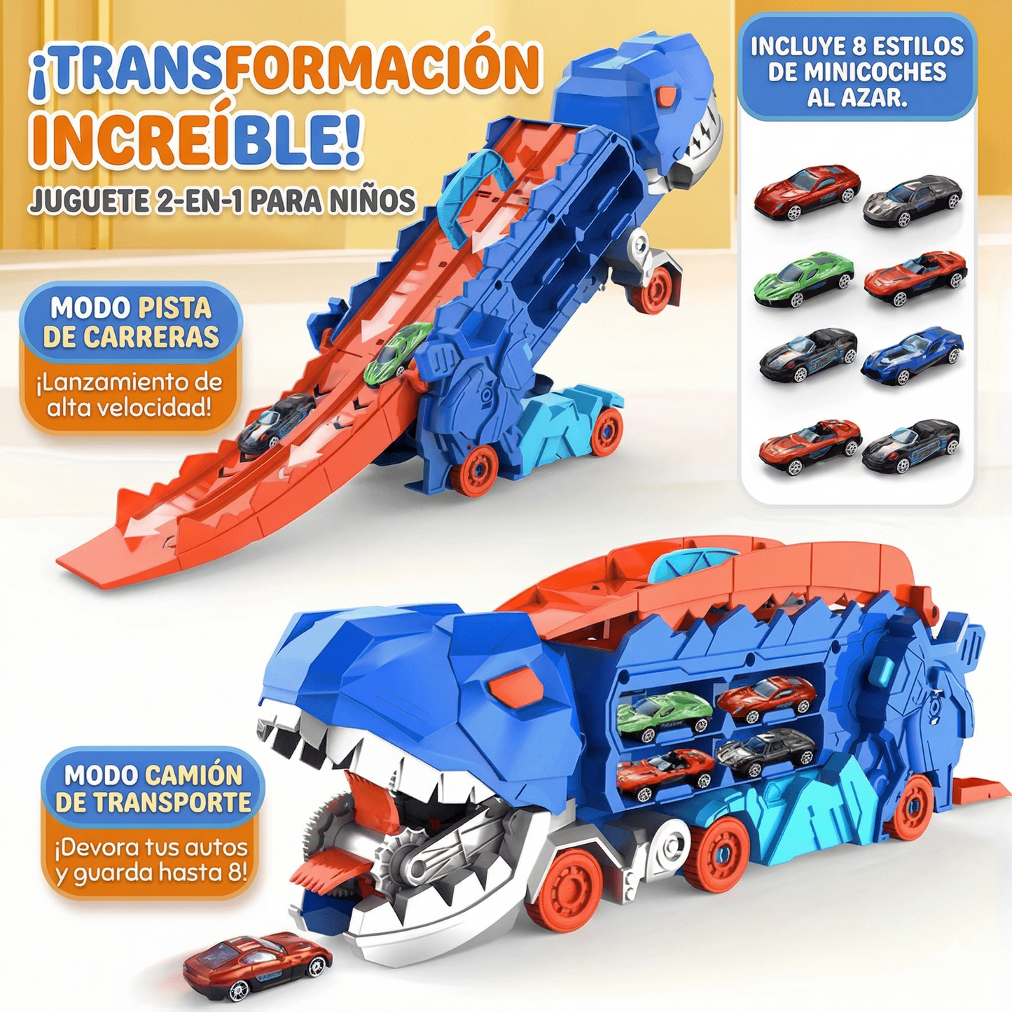 CAMIÓN DINOTRACK DE TRANSPORTE 3 EN 1